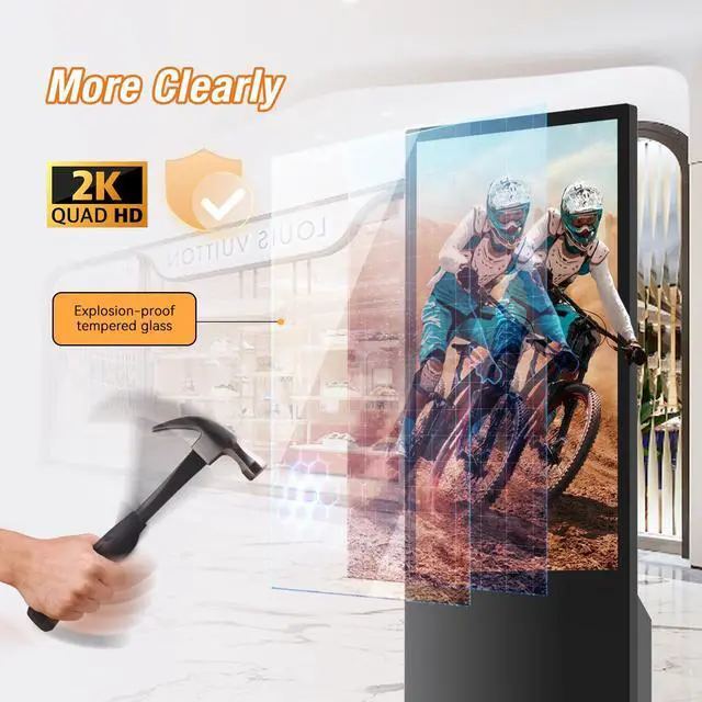 Alt view image 2 of 5 - Canlarriz 32 Inch Digital Signage Kiosk LCD Advertising Display Menu Displays Indoor Floor Standing Vertical Poster 2+32GB FHD Android OS with HDMI in/USB
