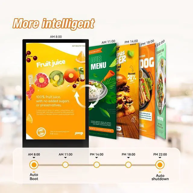 Alt view image 5 of 5 - Canlarriz 32 Inch Digital Signage Kiosk LCD Advertising Display Menu Displays Indoor Floor Standing Vertical Poster 2+32GB FHD Android OS with HDMI in/USB