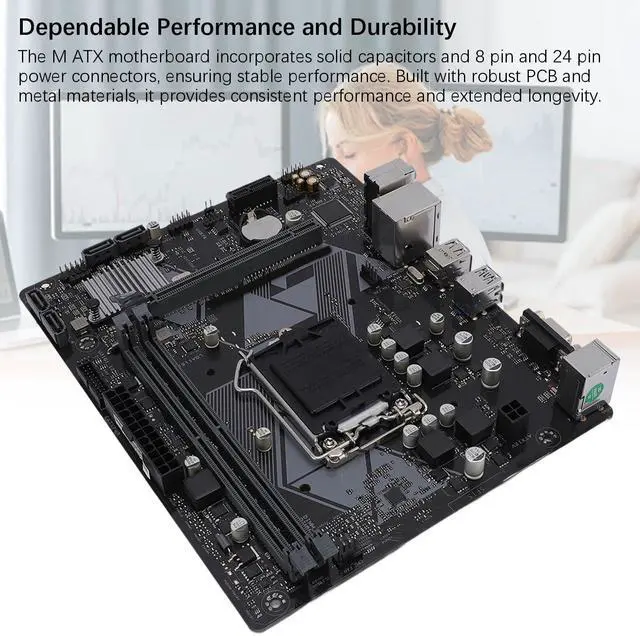 Alt view image 5 of 5 - H310M F R2.0 Motherboard for LGA 1151 9th 8th Gen Core 14nm CPU Processors, Double Channel DDR4, PCIe 3.0, up to 2933MHz DDR4, 6 Serial ATA III Ports