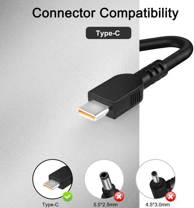 Alt view image 4 of 5 - 100W 90W Laptop Charger for Acer Swift Go 14 16 SFG14-72T SFG14-71T SFG14-73T SFG14-63T SFG16-72T SFG16-71T Acer Swift X 14 16 SFX14-72G SFX16-52G SF14-71T Delta ADP-100XB B