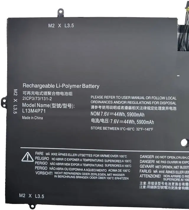 Alt view image 2 of 5 - FLYRLB L13M4P71 L14S4P71 Replacement Laptop Battery Compatible with Lenovo Yoga 3 Pro 1370 Series - 7.6V 44Wh/5900mAh