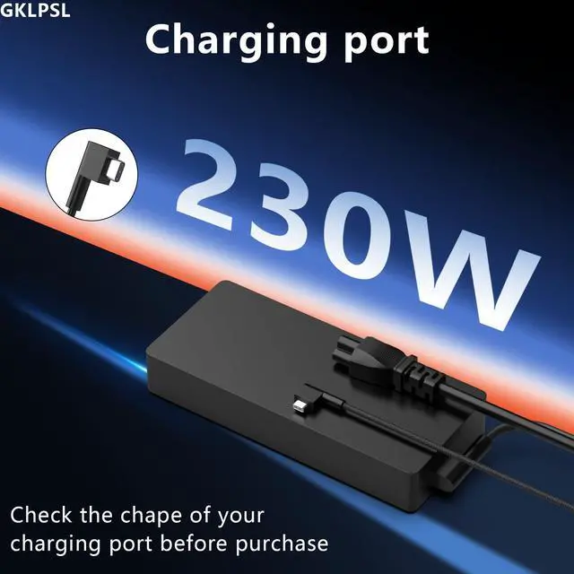 Alt view image 2 of 5 - GKLSPL 230W Laptop Charger Compatible with Razer Blade 17 14 15 16 RZ09-0248 RC30-0248 RC30-0238 RTX3070 RTX3060 RTX3080 RTX4060 RTX4070 Blade Pro 17 4K Gaming Laptops (2018-2025) Power Adapter