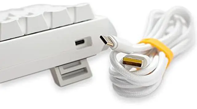 Alt view image 4 of 4 - Ducky One 3 White 65% Mechanical Keyboard: Quack Mechanics Dampening, Hot-Swappable Cherry Red Switches, High-Density PBT Doubleshot Keycaps, RGB, US, White