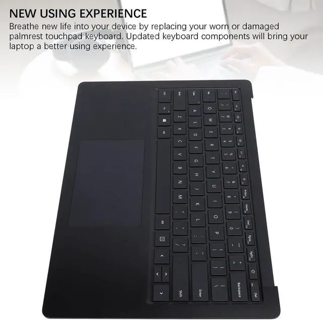 Alt view image 4 of 5 - Replacement for Surface Laptop 3 4 5 1951 13.5 Inch, Ultra Slim Full Size Laptop Palmrest Keyboard with Touchpad, Backlit Keyboard (Black)