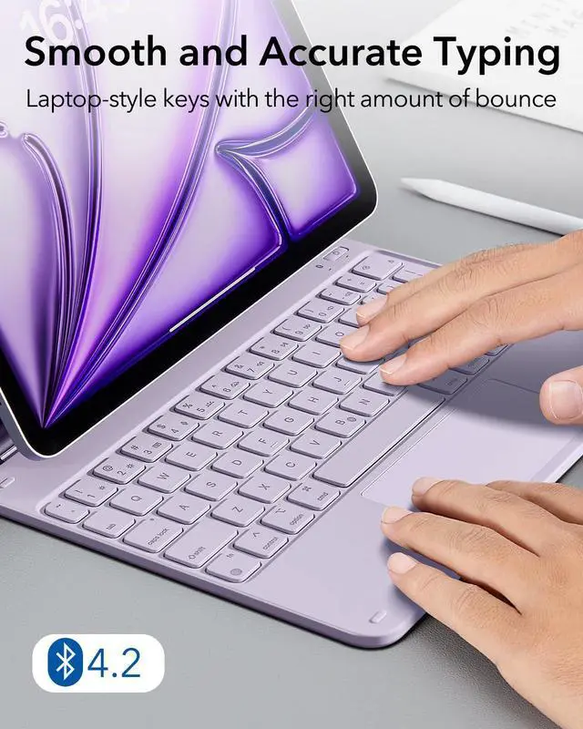 Alt view image 5 of 5 - ESR iPad Air 11 inch Case with Keyboard (M3,2025/M2,2024), iPad Pro 11 & iPad Air 5/4 Magic Case, Easy-Set Floating Cantilever Stand, Precision Multi-Touch Trackpad, Purple[(NOT for iPad Pro 11 M4)]