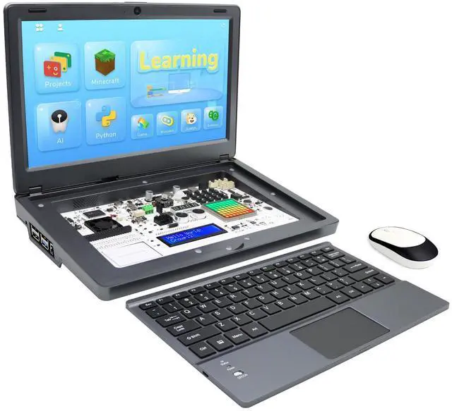 Main image of ELECROW for Raspberry Pi 5 8GB Kit, with Pi 5 8GB Single Board Computer, Crowpi2 - All in One Kit for Raspberry Pi Laptop with 11.6inch Display, Learning Programming Kit with Sensors (8GB RAM)