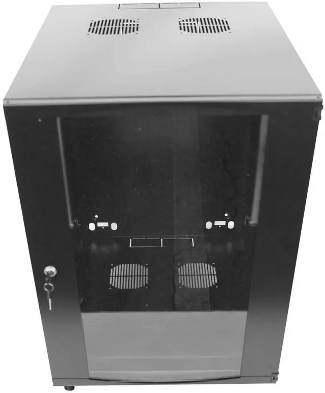 Main image of 15U Server Cabinet Wall Mount Rack Enclosure with Caster Wheels 2 Server Fans Locking Glass Door Removable Side Panels 19" Network Cabinet 15-18.5" Installation Depth Heavy-Duty Frame (32INCH, 15U)
