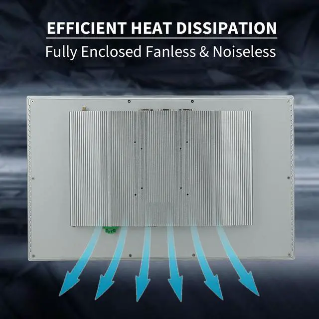 Alt view image 3 of 5 - TouchWo 21.5 inch Capacitive Multi-Touchscreen Industrial Embedded Win-10 PC Monitor, IP65 Screen with 10 Points Touch Display, i5+RAM 8G+256G SSD, Integrated Phoenix2pin, HD-MI-Out & USB Ports