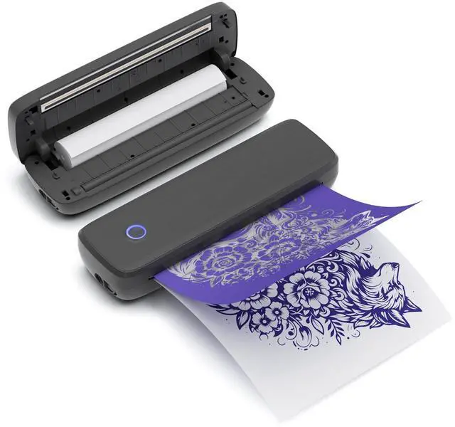 Main image of Portable Thermal Printer, Inkless Mobile Printer with 2600mAh Battery, Bluetooth Mini Thermal Printer for Office Travel Study (Black)