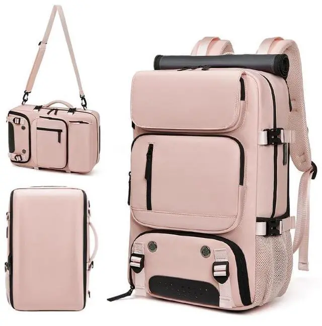 Alt view image 2 of 5 - INFEYLAY Woman travel backpack,waterproof 16 inch Business Laptop Backpack with Shoe Bag USB charging port Hiking backpack (Pink)