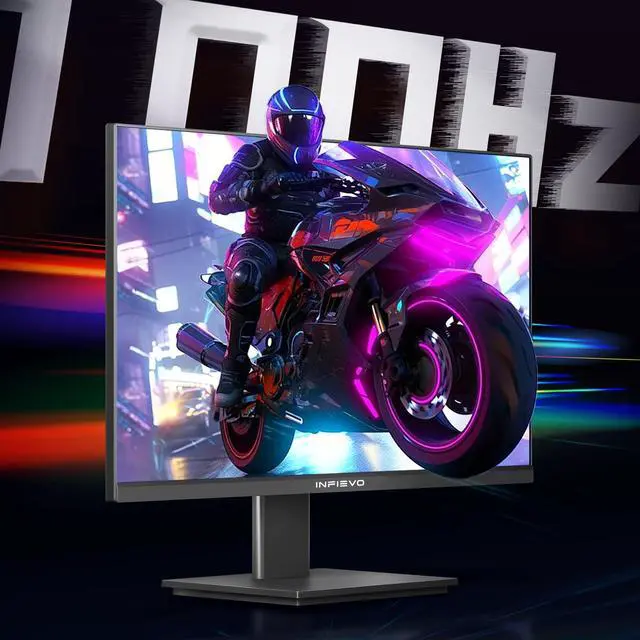 Alt view image 2 of 5 - INFIEVO Gaming Monitor 23.8 Inch Full HD 1080p VA Display 100Hz with HDMI, VGA, Frameless, VESA Mountable, Ergonomic Tilt, Ultra-Thin Eye Care PC Monitor