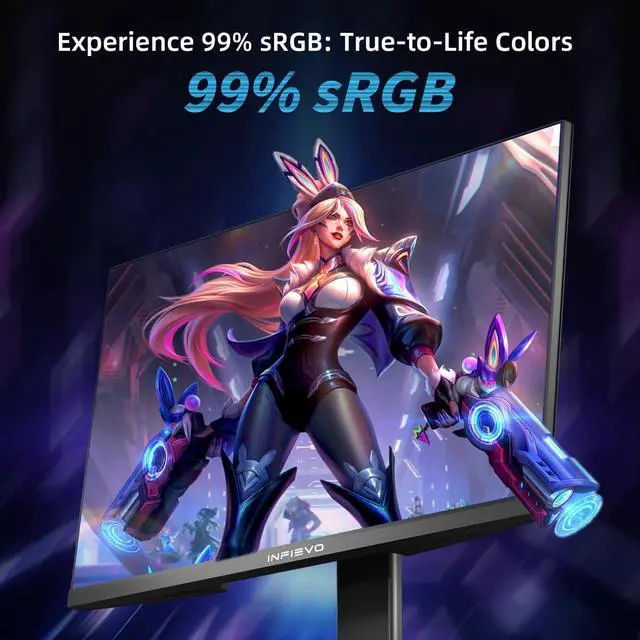 Alt view image 5 of 5 - INFIEVO Gaming Monitor 23.8 Inch Full HD 1080p VA Display 100Hz with HDMI, VGA, Frameless, VESA Mountable, Ergonomic Tilt, Ultra-Thin Eye Care PC Monitor