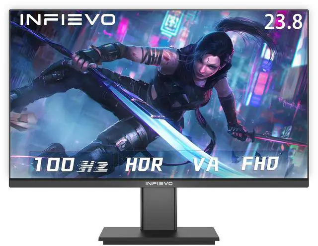 Main image of INFIEVO Gaming Monitor 23.8 Inch Full HD 1080p VA Display 100Hz with HDMI, VGA, Frameless, VESA Mountable, Ergonomic Tilt, Ultra-Thin Eye Care PC Monitor