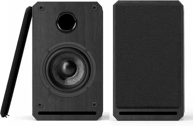Main image of LONPOO Plug-N-Play Computer Speaker for Desktop and PC, 30W RMS Active Bookshelf Speaker with 3-Inch Full Range Speaker,Support Bluetooth 5.3, USB Playback,Aux-in and 3.5mm Earphone Port,Sliver