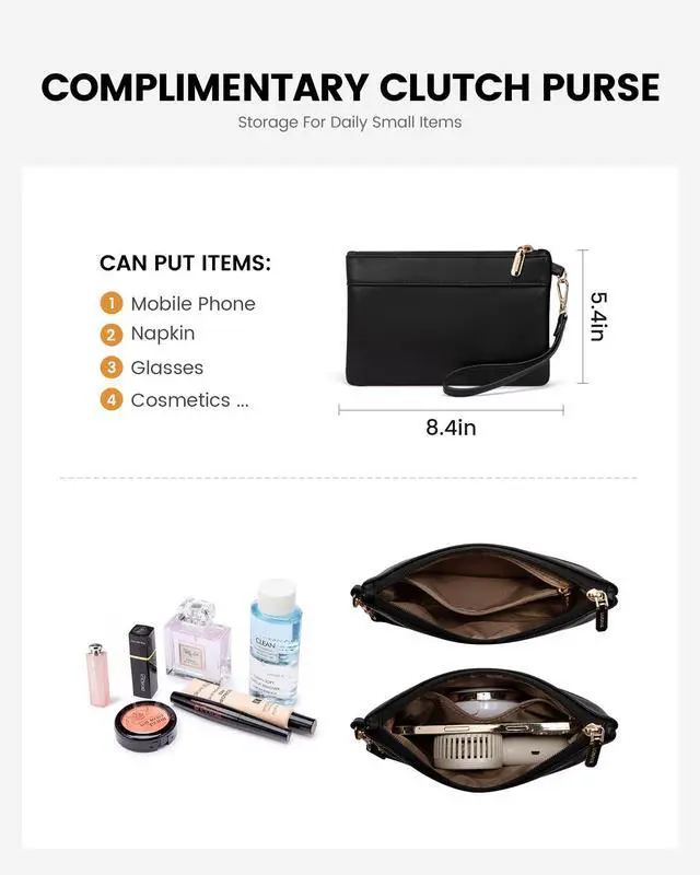 Alt view image 5 of 5 - LOVEVOOK Laptop Tote Bag for Women 15.6 Inch Stylish Leather Work Tote Bag Purse Large Capacity And Waterproof Computer Briefcase for Business Office Travel, Black