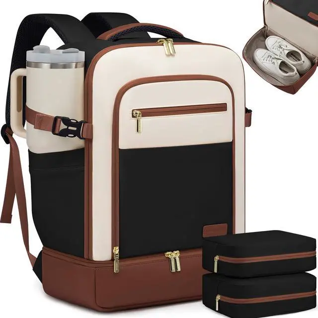 Main image of LOVEVOOK Travel Backpack for Women with Shoes Compartment,40L Personal Item Travel Bag Flight Approved Carry On Backpack with 2 Packing Cubes,Large Casual Weekender Luggage Daypack