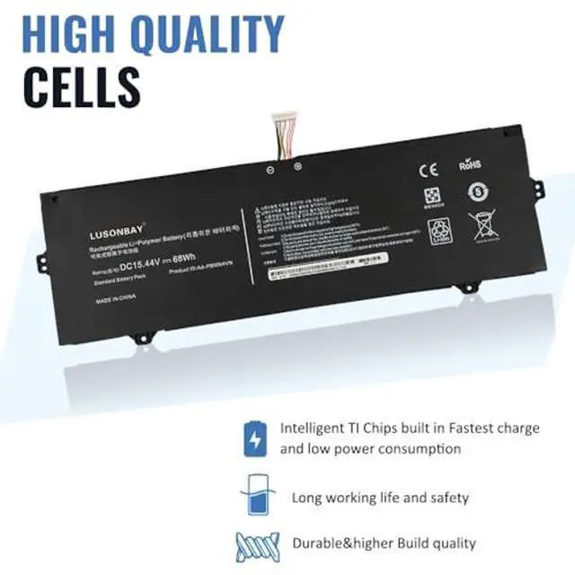 Alt view image 3 of 5 - LUSONBAY AA-PBMN4VN Laptop Battery Replacement for Samsung Galaxy Book Pro 360 15 NP950XDB NP950XDB-KA1US NP950XDB-KB1US NP950QDB Series BA43-00398 BA4300398 BA43-00398A New Battery 15.44V/68Wh