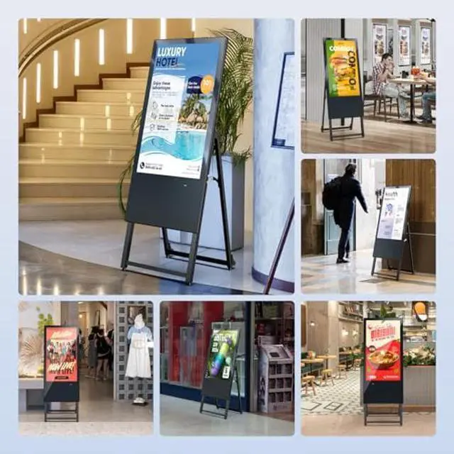 Alt view image 2 of 5 - QIXZOCV 32 Inch Digital Signage Display, Portable LCD Digital Kiosk, Advertising Display Poster, Android Kiosk with Auto Media Player, HDMI/USB