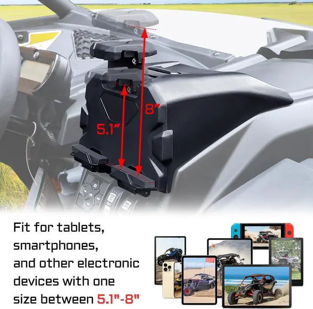 Alt view image 2 of 5 - MOMI RAC GP Maverick X3 Tablet Holder Compatible with Can-Am Maverick X3/X3 Max, Sturdy Custom Design, Securely Holds Devices While Riding