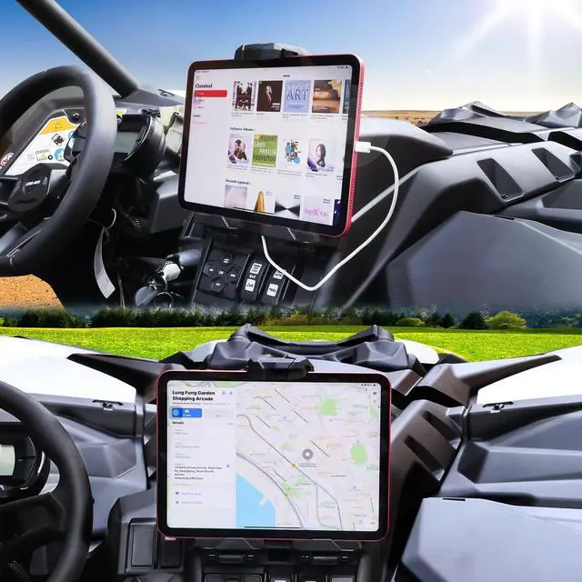 Alt view image 3 of 5 - MOMI RAC GP Maverick X3 Tablet Holder Compatible with Can-Am Maverick X3/X3 Max, Sturdy Custom Design, Securely Holds Devices While Riding