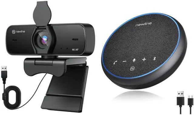 Main image of N newline 4K HD PC Webcam-NewEye 60s & Conference Speaker & Bluetooth Microphone,360deg Voice Pickup, AI Noise Reduction-Newpie