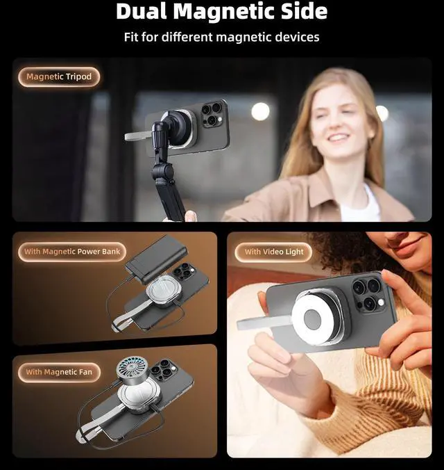 Alt view image 5 of 5 - Mukiya 512GB M.2 2230 NVMe SSD with Kickstand, Portable Aluminum External SSD with 100W PD Charge, Compatible with MagSafe for iPhone 17/16/15 Series,Galaxy S25/S24/S23, Tablet, Computer