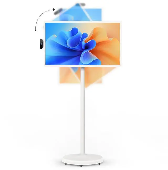 Main image of Neeni Play 32-Inch Smart Portable TV with Touchscreen Monitor, 1081P Rotatable Screen, Rolling TV on Wheels, Built-in Battery, Android OS, Remote Control