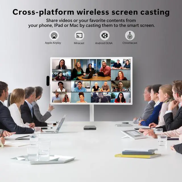 Alt view image 5 of 5 - Neeni Play 32-Inch Smart Portable TV with Touchscreen Monitor, 1081P Rotatable Screen, Rolling TV on Wheels, Built-in Battery, Android OS, Remote Control