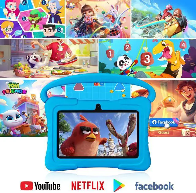 Alt view image 5 of 5 - NEWISION Kids Tablet 7 inch,32GB Toddler Tablets Android 13 with WiFi,Dual Camera,Education,Games,Kids Software Pre-Installed,Computer Tabletas PC with Age Filters,Parental Controls(Blue)