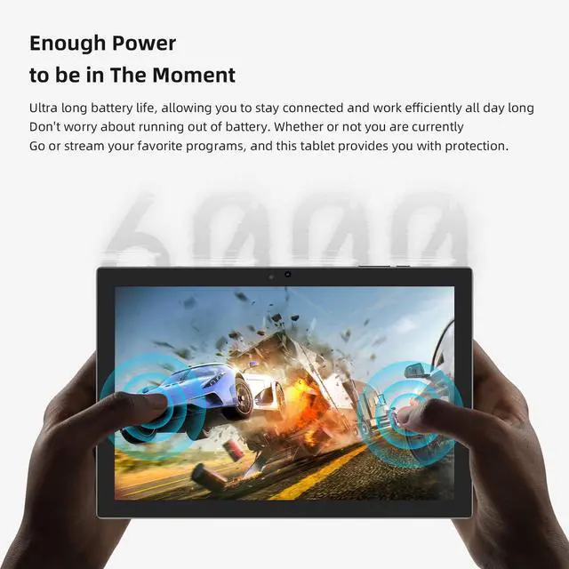 Alt view image 5 of 5 - NOVOJOY 2 in 1 Tablet 10 Inch Android 14 OS Tableta, Tablets with Keyboard, Mouse, Case, Stylus, 64GB ROM+8GB RAM, 2MP+8MP Dual Camera, Quad Core Processor, 6000mAh Battery, 10.1 in FHD Tab Blue