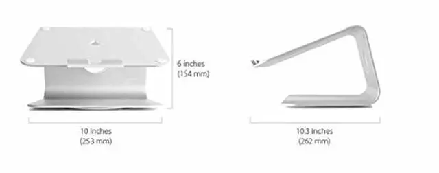 Alt view image 3 of 5 - Rain Design mStand360 Laptop Stand with Swivel Base, Space Gray (10074)
