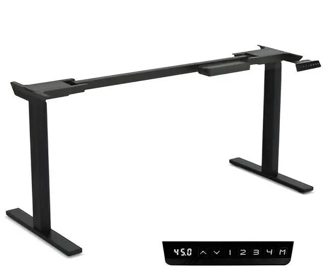 Main image of Ansel Dual Electric Motor Desk Frame, 2-Stage Reverse Column Height Adjustable, Home Office Computer Workstation Sit Standing, Memory Keypad, 300lbs Capacity, for tops up to 24"x70", Black-Frame Only