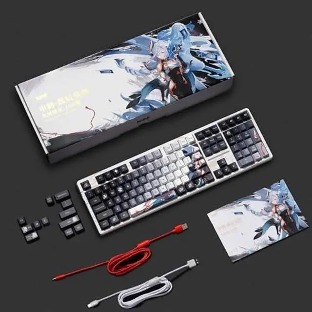 Alt view image 3 of 5 - GENSHIN IMPACT "Lonesome Transcendence Shenhe Mechanical Keyboard - Kailh Aurora Ice Cream Switches