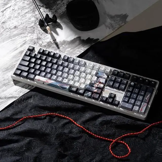 Alt view image 5 of 5 - GENSHIN IMPACT "Lonesome Transcendence Shenhe Mechanical Keyboard - Kailh Aurora Ice Cream Switches