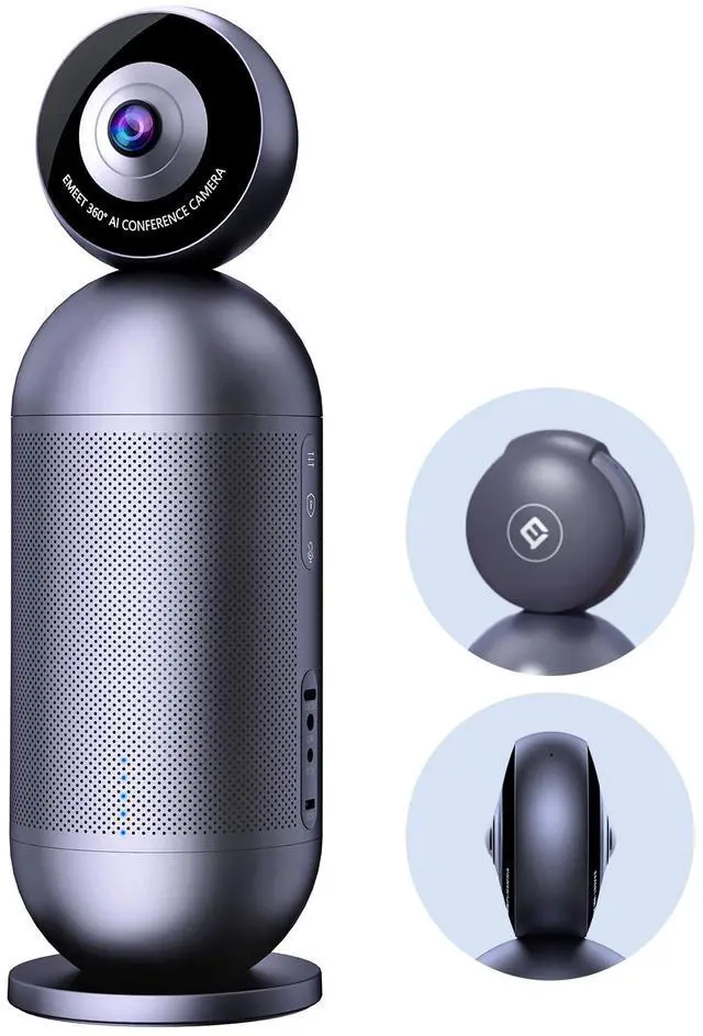 Main image of EMEET Meeting Capsule Pro, Dual 4K Lenses 360deg Auto-Tracking Speakers Video Conference Camera w/ 10 Mics 10W Speaker, AI auto Voice/Face/Figure Tracked, for 10 People