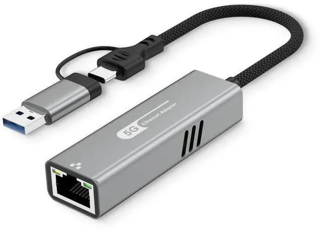 Main image of IDiSONCABLE USB to Ethernet Adapter 5Gbps, Aluminum Driver Free USB-C to RJ45 5000Mbps Gigabit Ethernet LAN Network Adapter for iPhone 16,iPad,Galaxy S25,Switch,Laptop,PC, MacBook,Windows,MacOS,Linux