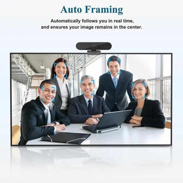 Alt view image 4 of 5 - LINGHUFOX Auto Framing USB Conference Camera for Interactive Whiteboard, TV and Computer Laptop, 4K Webcam with Microphone for Conferencing and Video Calling