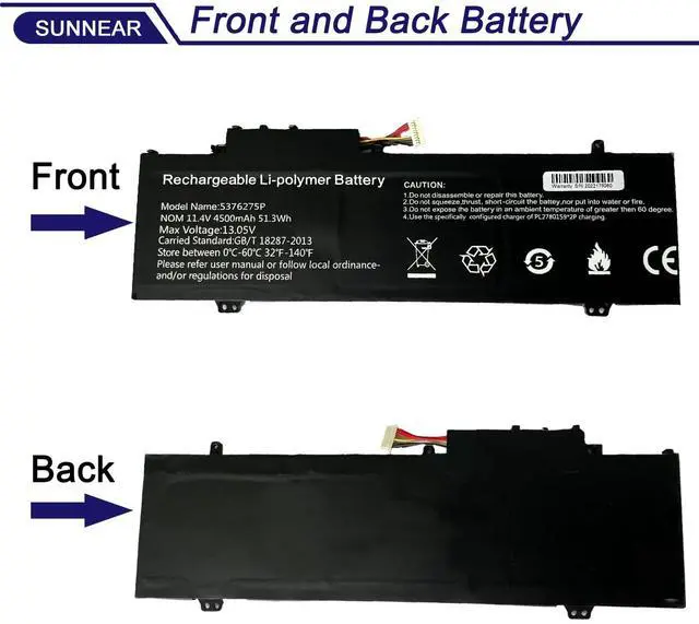 Alt view image 3 of 5 - 5376275P UTL-509068-3S Laptop Battery Replacement for Gateway GWTN141-10 GWTN141-10BK GWTN141-10BL WTN141-10GR GWTN141-4 GWTN141-2BL GWTN141-5BK GWTN156-5BL GWTN156-1RG GWTN156-9SL NV-509067-3S 3-cell