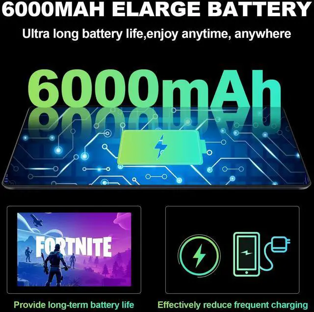 Alt view image 3 of 5 - Android 14 tablet, Unlocked GSM/4G LTE Cellular Tablets with SIM Card Slot GPS 8GB RAM 128GB ROM, 6000 Battery, WiFi Dual Camera Speakers, 10.1 inch HD Touch Screen for Adults Kid Seniors and Cars