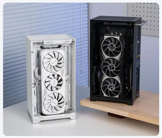 Alt view image 2 of 5 - ShinySnake L300 Ultra-Compact ITX Case - 8.5L Portable Gaming Chassis, High Airflow Mesh Side Panels, 325mm GPU & SFX PSU Support, Includes Special-Designed PCIe Riser 4.0 & DP 1.4 Cable, Black