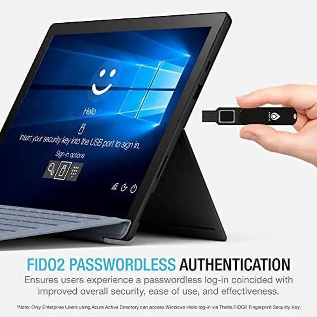 Alt view image 4 of 5 - Thetis FIDO2 Security Key Fingerprint USB A, Two Factor Authenticator, Multi-Layered Protection HOTP / U2F Compatible Windows, MacOS, Gmail, Linux for Office Business - Black