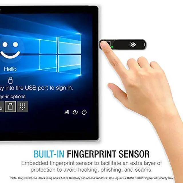 Alt view image 3 of 5 - Thetis FIDO2 Security Key Fingerprint USB A, Two Factor Authenticator, Multi-Layered Protection HOTP / U2F Compatible Windows, MacOS, Gmail, Linux for Office Business - Black