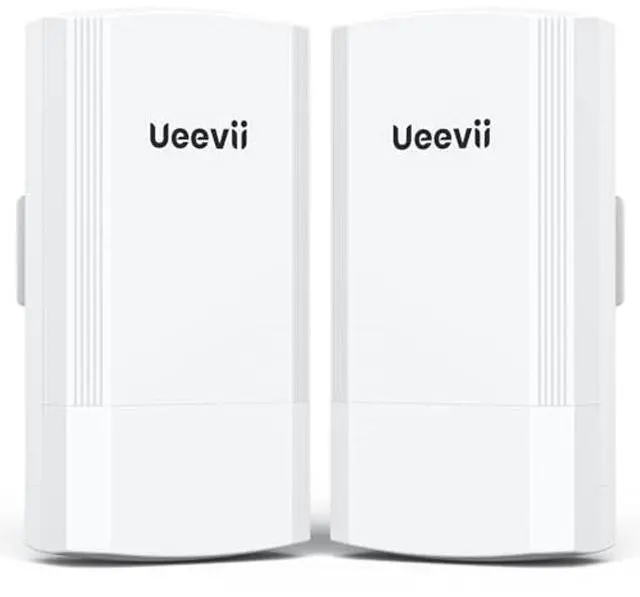 Main image of Wireless Bridge, UeeVii 5.8G Point to Point WiFi Bridge, 2KM Long Range Outdoor CPE with 2x100Mbps LAN Ports, 24V PoE Injector, Ideal for Barn, Garage, or Shop Network Extension