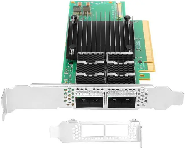 Alt view image 2 of 5 - Vogzone 200GbE Smart NIC Card for Mellanox MCX653106A-HDAT-SP, PCIe 3.0/4.0 x16 200Gb VPI Ethernet NIC with Mellanox ConnectX-6 Dx Chipset,Dual QSFP56 HDR IB Network Card Support RDMA