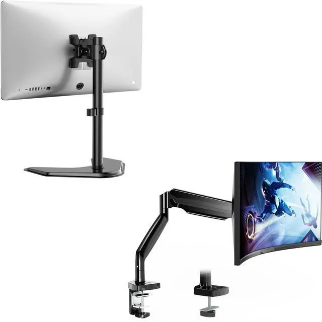 Main image of WALI Single Monitor Arm, Gas Spring Single Monitor Mount up to 35 inches and 26.4 lbs, Heavy Duty Monitor Arm Desk Mount