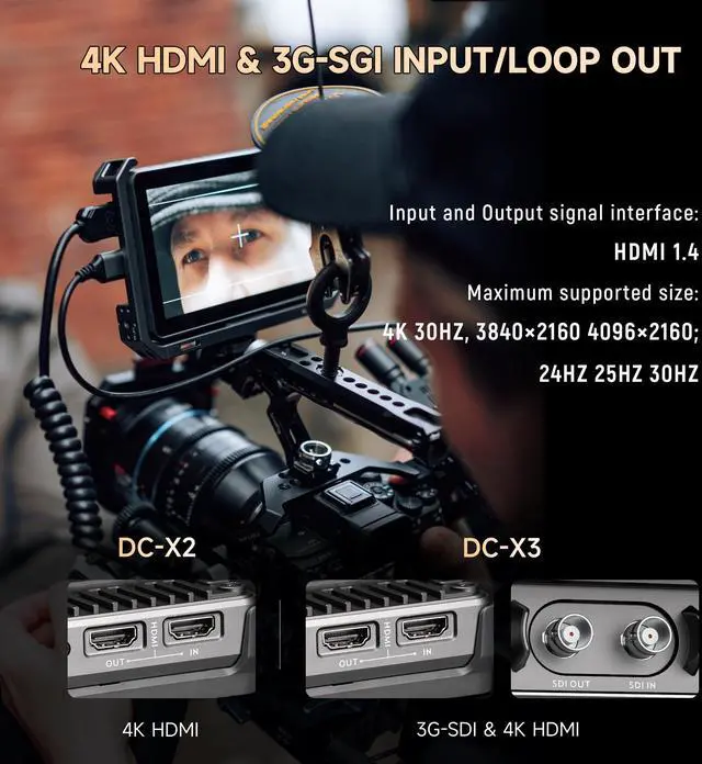 Alt view image 4 of 5 - VILTROX DC-X2 2000 Nits Video Field Monitor with Rig Cage, 6 inch Touchscreen 4K HDMI in/Out On Camera Monitor with Sunshade Hood Battery, 1920X1080 HD Focus Peaking 3D Lut Full Waveform RGB Parada