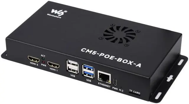 Main image of Compute Module 5 Mini-Computer Kit with Compute Module 5 IO Board with PoE Feature + Metal Case + Power Supply Adapter+ CM5 Fan, Compatible with Raspberry Pi Compute Module 5 Lite/eMMC (9 Items)