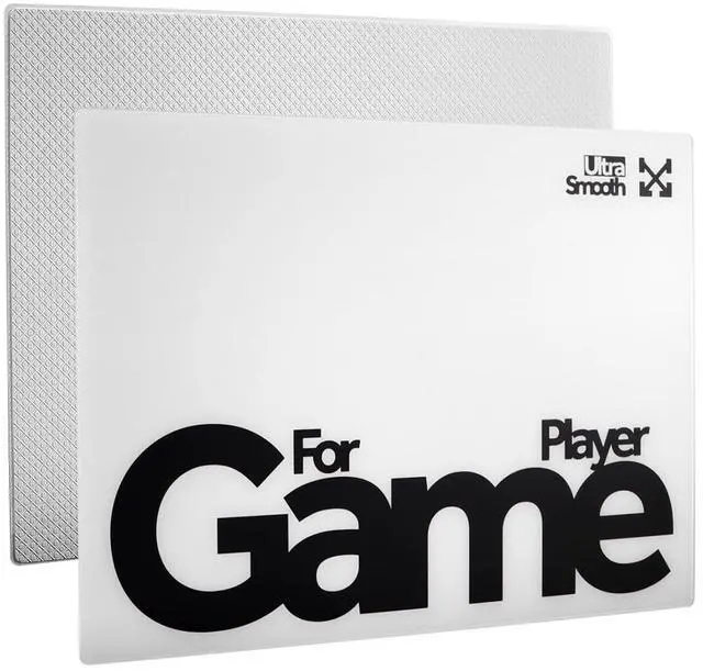 Main image of yiodelu Tempered Glass Gaming Mouse Pad Ultra-Thin Mouse Mat Anti-Scratch, Wear-Resistant 400 * 300 * 1.8mm Large Mouse Pads Ultra-Smooth Micro-Etched Surface Anti-Slip Silicone Base (White)