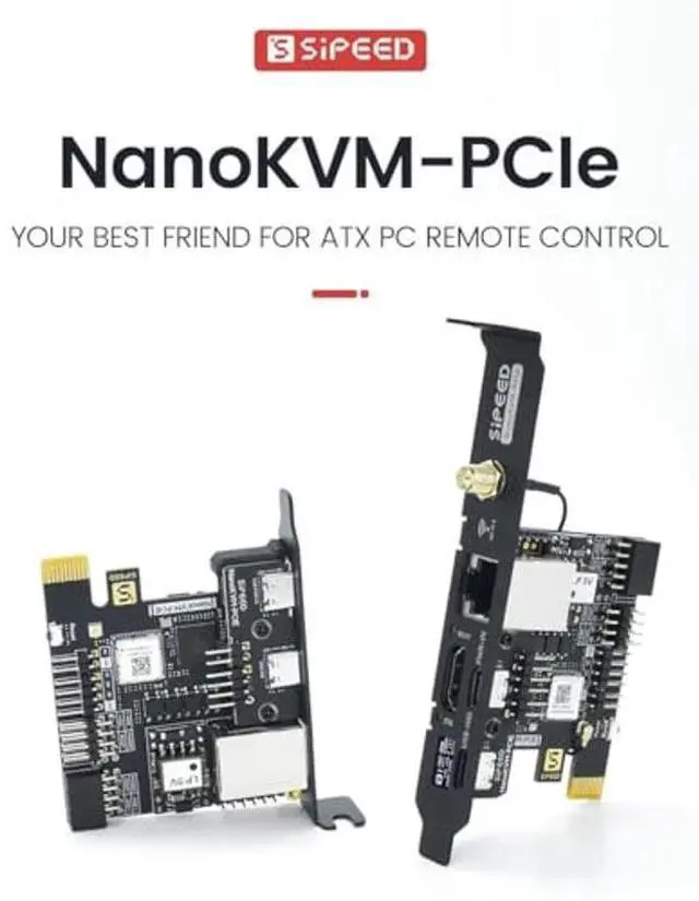 Alt view image 2 of 5 - youyeetoo Sipeed NanoKVM PCIE Version - ATX PC Remote Control, RISC-V Nano KVM Over IP, DDR3 RISC-V Development Board, Linux, 1TOPS NPU (with WiFi+PoE)
