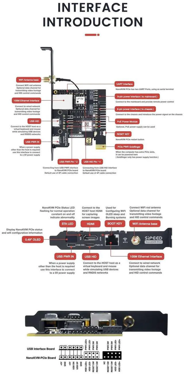 Alt view image 5 of 5 - youyeetoo Sipeed NanoKVM PCIE Version - ATX PC Remote Control, RISC-V Nano KVM Over IP, DDR3 RISC-V Development Board, Linux, 1TOPS NPU (with WiFi+PoE)